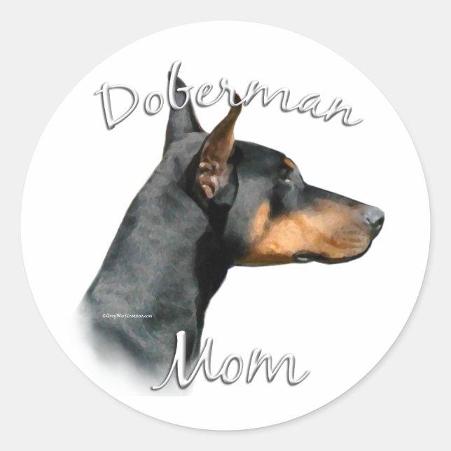 Black Doberman Mama - Aufkleber (Vorderseite)