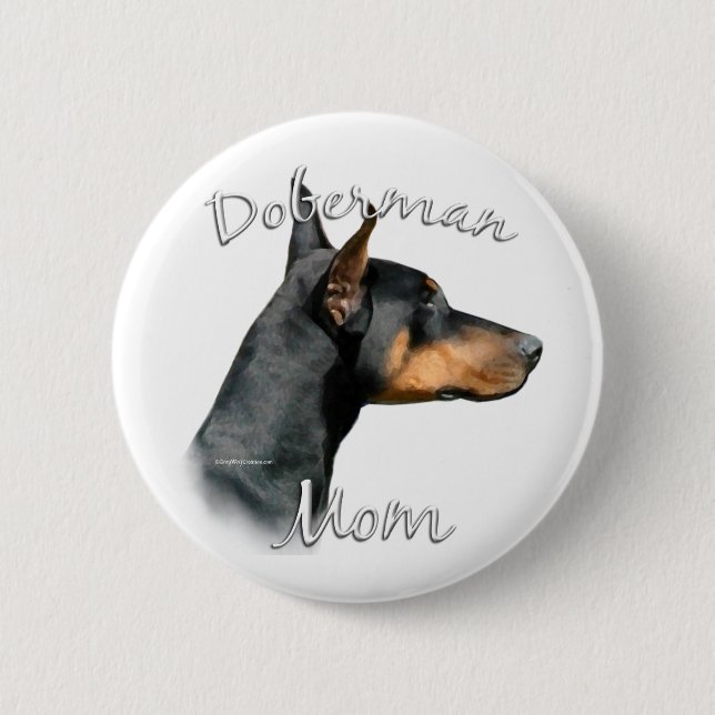 Black Doberman Mama - Schaltfläche Button (Vorderseite)