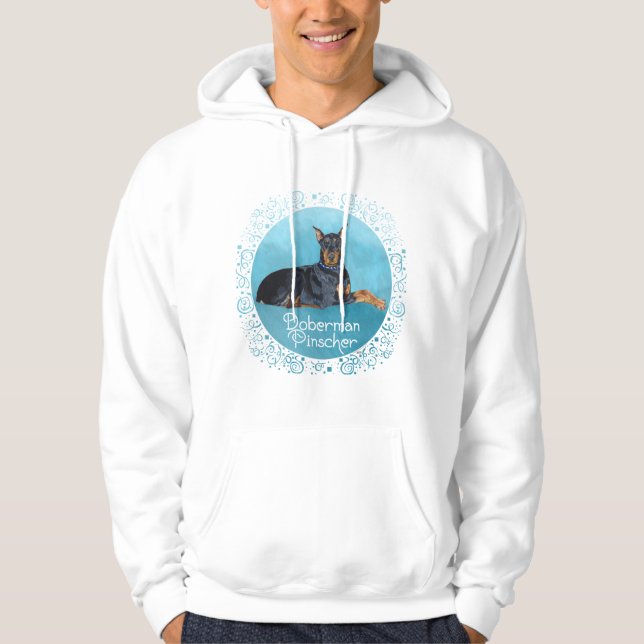 Black Doberman Pinscher Hoodie (Vorderseite)