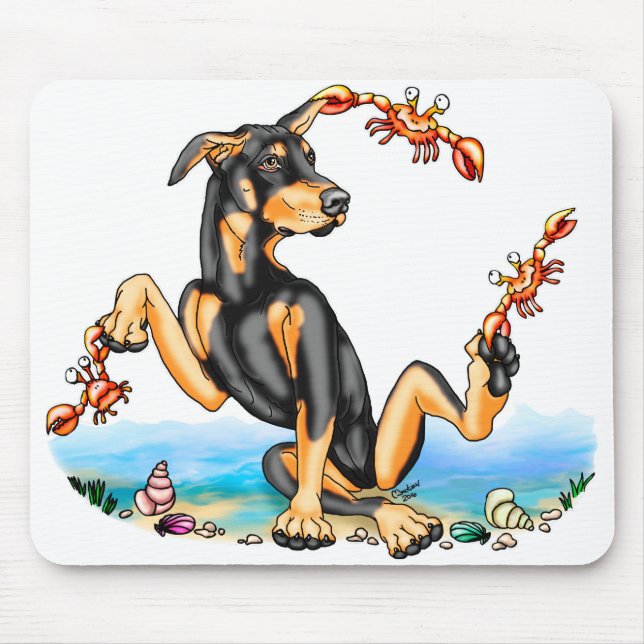 Black Doberman Pinscher Kinda Crabby Mouse Pad Mousepad (Vorne)