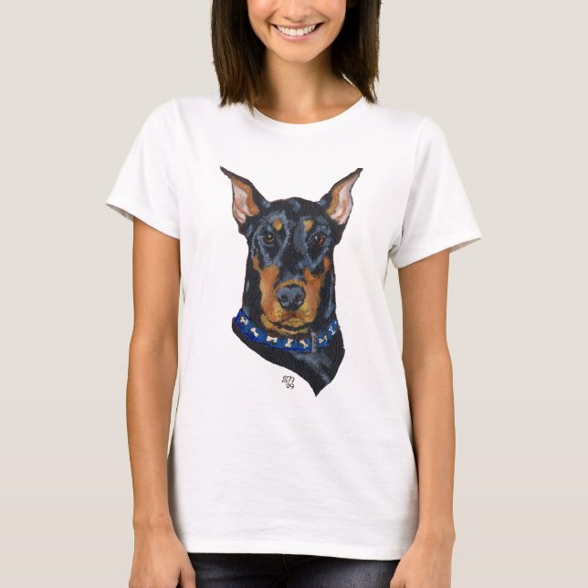 Black Doberman Pinscher T-Shirt (Vorderseite)