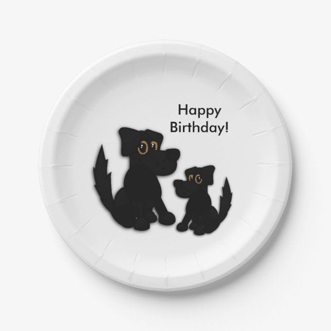 Black Dog Family Pappteller (Vorderseite)