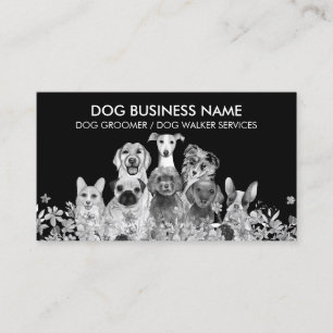 Black Dog Grooming-Boutique Haustiersitter süßer W Visitenkarte