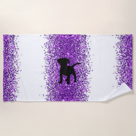 Black Dog Lila Sparkle Beach Handtuch