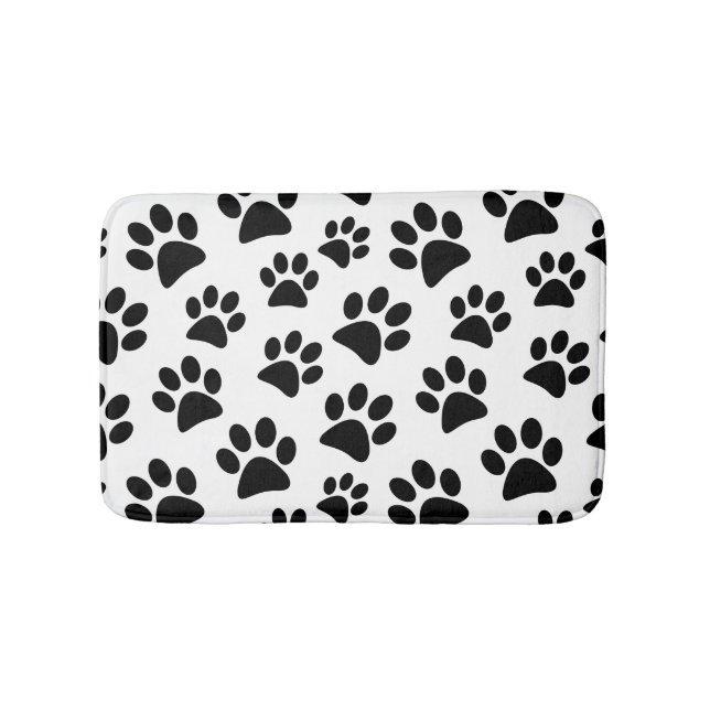 Black Dog Paw Druckt Muster Bath Mat Badematte (Vorderseite)