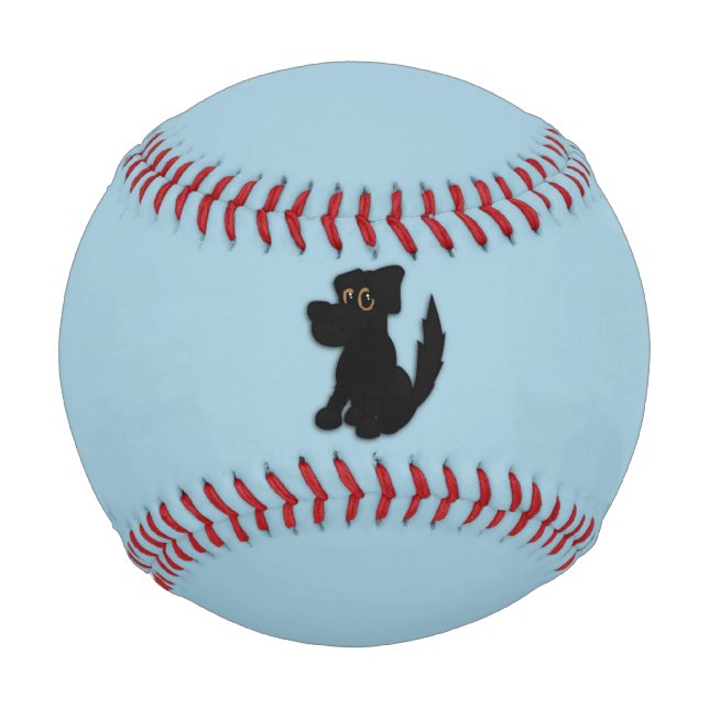Black Dog Pooch Blau Baseball (Vorderseite)
