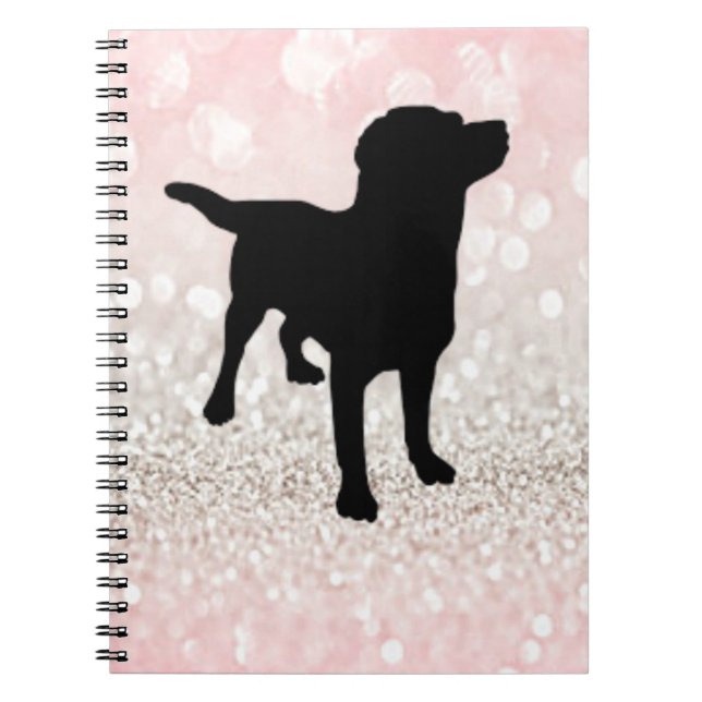 Black Dog Sparkle Notizblock (Vorderseite)
