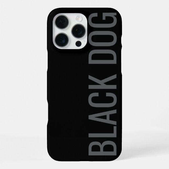 Black Dog - Typografie-Etui iPhone Hülle (Rückseite)