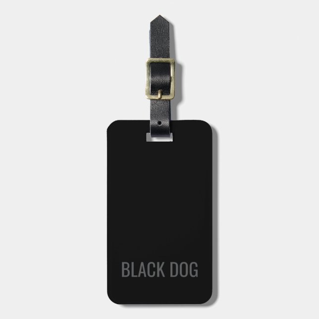 Black Dog - Typografie-Gepäckanhänger Gepäckanhänger (Vorderseite vertikal)