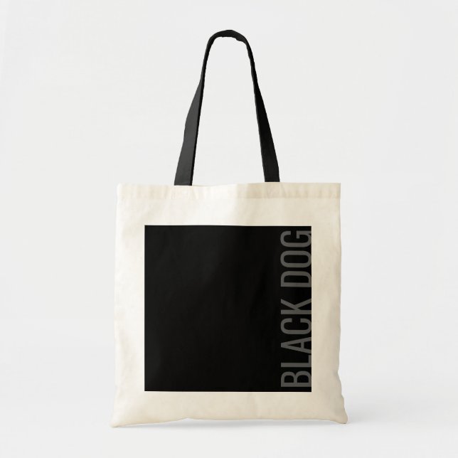Black Dog-Typografie-Tragetasche Tragetasche (Vorne)