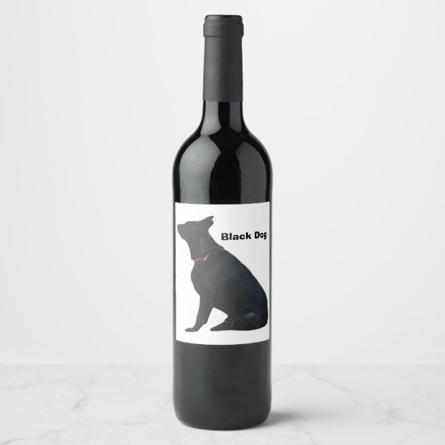 Black Dog Wine Lable Weinetikett (Vorderseite)