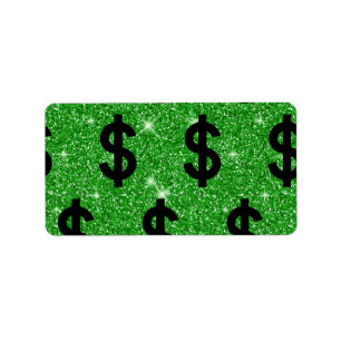 Black-Dollar-Geld-Unternehmer Wall Street Adressaufkleber