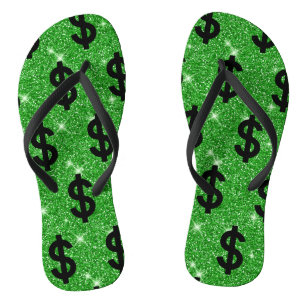 Black Dollar Sign Money Unternehmer Wall Street Flip Flops