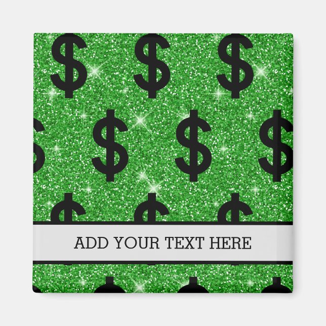 Black Dollar Sign Money Unternehmer Wall Street Magnet (Vorne)