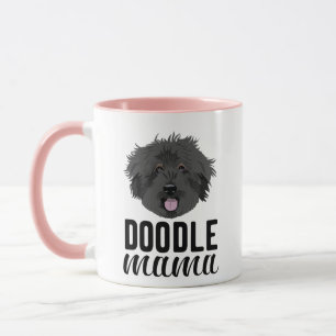 Black Doodle Dog Mama Custom Foto Tasse