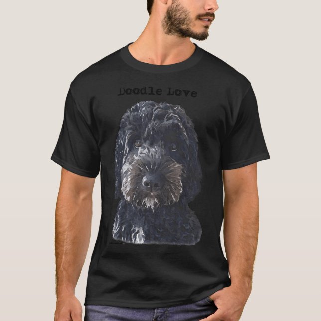 Black Doodle Dog T-Shirt (Vorderseite)
