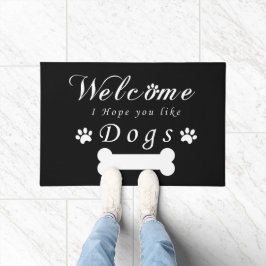 Black Doormat Willkommen Ich hoffe, Sie mögen Hund Fußmatte