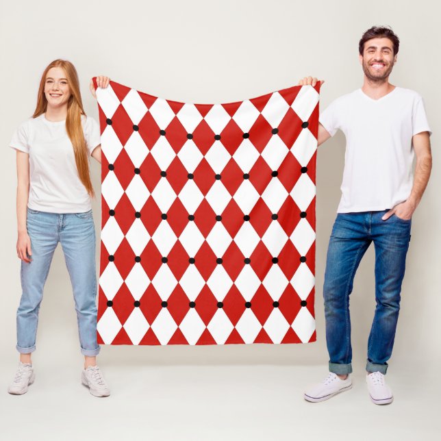 Black Dot Red und White Harlequin Fleecedecke (Beispiel)