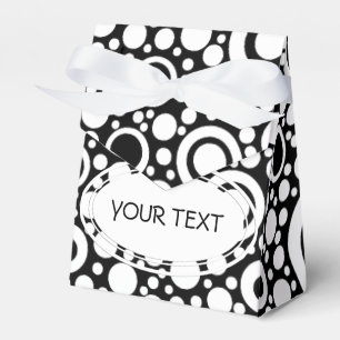 Black Dots & Circles Grid + Ihr Backgr. & Text Geschenkschachtel