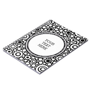 Black Dots & Circles Grid + Ihr Backgr. & Text Notizblock