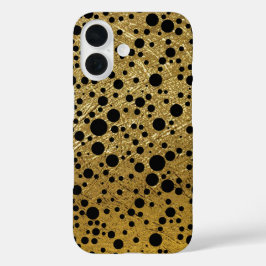 Black Dots Imitats Gold iPhone 16 Hülle