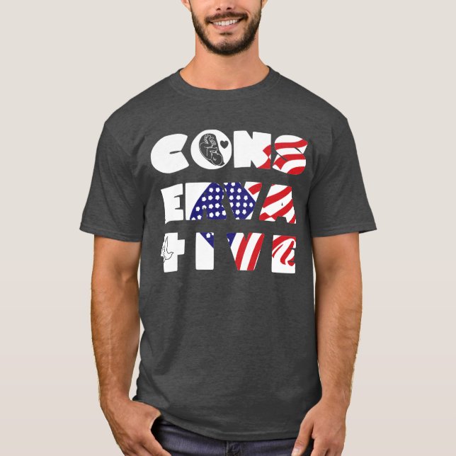 Black Dove Cross US Flag ProLife konservativ T-Shirt (Vorderseite)