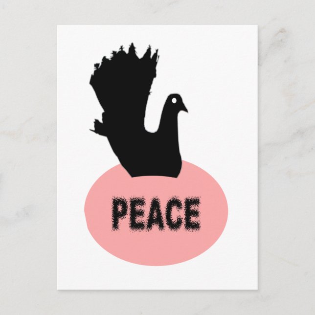 Black Dove Peace Postcard Postkarte (Vorderseite)