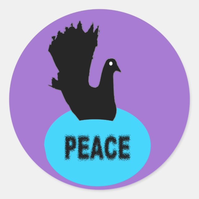 Black Dove Peace Sticker (Vorderseite)