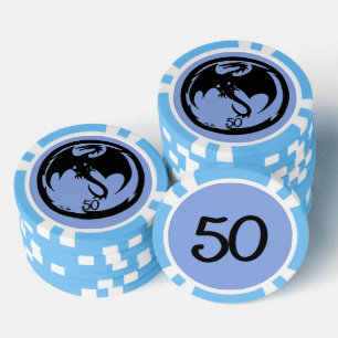 Black Dragon blue lt blue 50 gestreifter Poker Chi Pokerchips