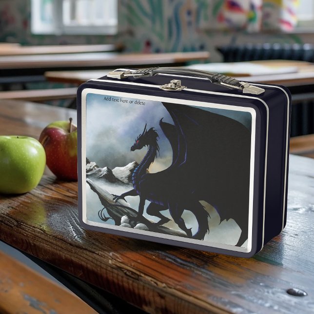 Black Dragon Fantasy Blue Mountains Metall Brotdose (Von Creator hochgeladen)