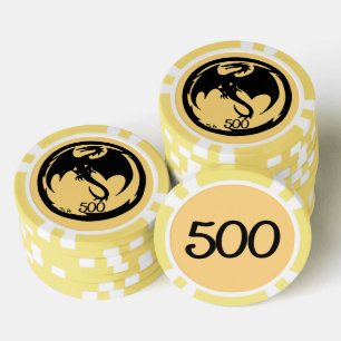 Black Dragon gold 500 gestreifter Poker Chip
