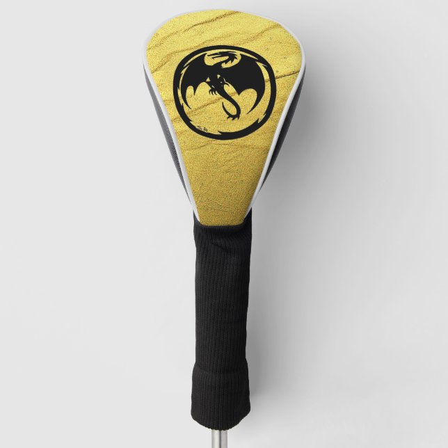 Black Dragon Gold Vin Golf Treiber Abdeckung Headcover (Vorderseite)