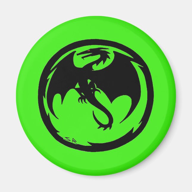 Black Dragon Green Magnet (Vorne)