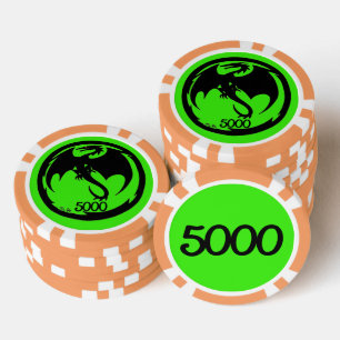 Black Dragon Green Orange 5000 gestreifter Poker C Pokerchips