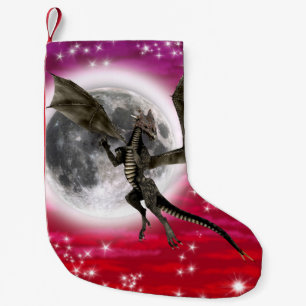 Black Dragon - Mythische Fantasie Kreatur Roter Hi Kleiner Weihnachtsstrumpf