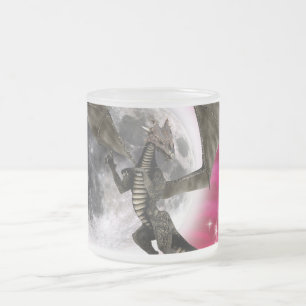 Black Dragon - Mythische Fantasie Kreatur Roter Hi Mattglastasse