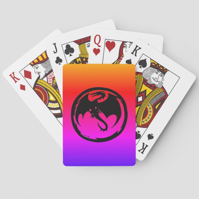 Black Dragon Neon Poker spielt Karten Spielkarten (Rückseite)