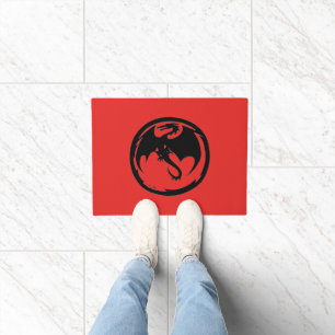 Black Dragon Red Doormat Fußmatte