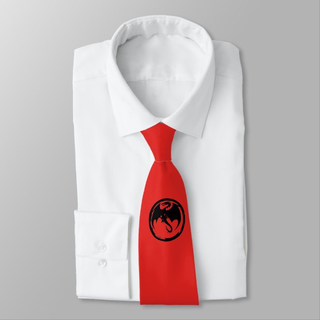 Black Dragon Red necktie Krawatte (Gebunden)