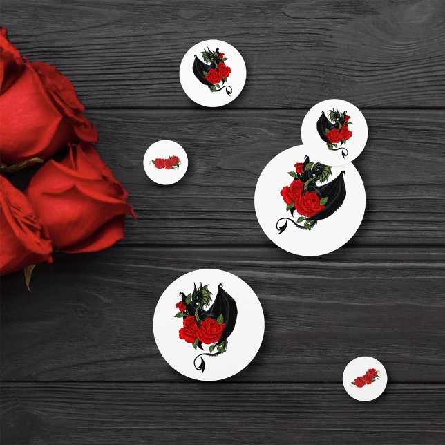 Black Dragon Rote Rose Fantasy Konfetti (Von Creator hochgeladen)