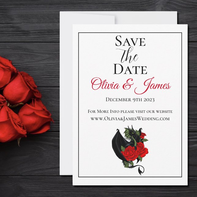Black Dragon Rote Rosen Fantasy Wedding Save The Date (Von Creator hochgeladen)
