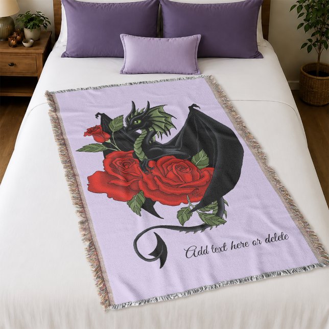 Black Dragon Rote Rosen Lavender Decke (Von Creator hochgeladen)