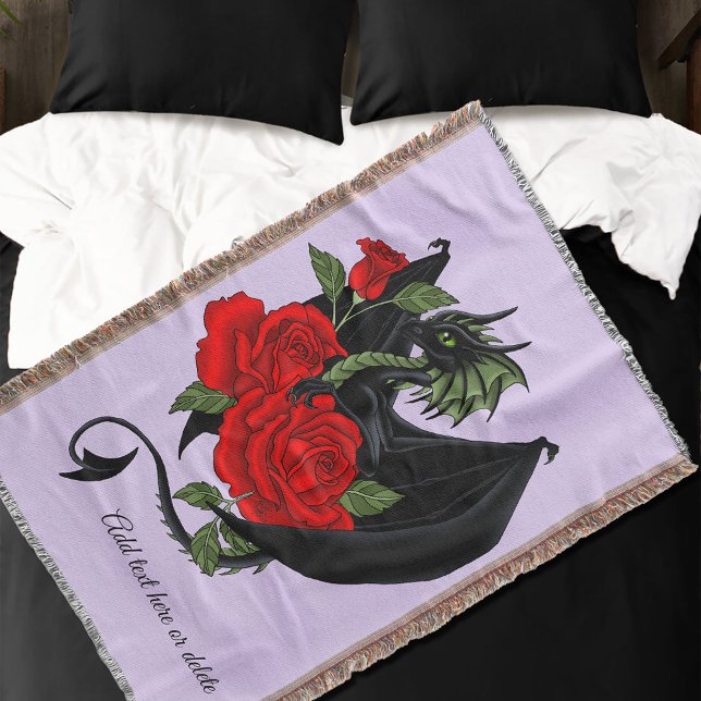 Black Dragon Rote Rosen Lavender Decke (Von Creator hochgeladen)
