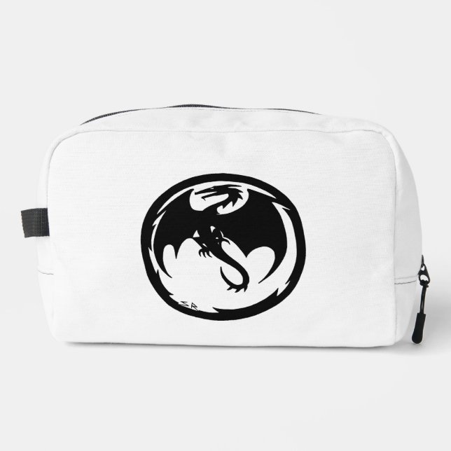 Black Dragon white dopkit Waschbeutel (Vorderseite)