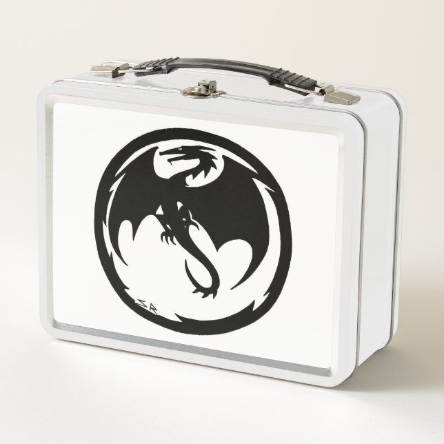Black Dragon White Lunchbox (Vorderseite)