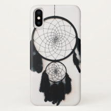 Black Dreamcatcher mit Feathers