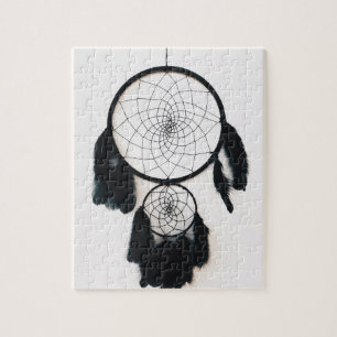 Black Dreamcatcher mit Feathers Puzzle