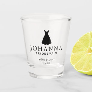 Black Dress Bridesmaid Personalisierte Hochzeit Schnapsglas