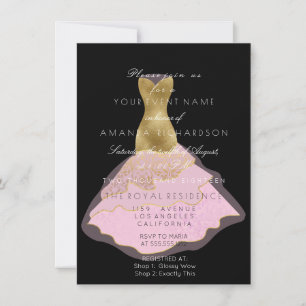 Black Dress Gold Funkelnd Pink 16. Bridal Geburtst Einladung