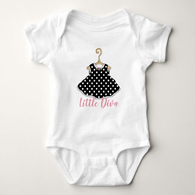 Black Dress Litte Diva Säugling Strampler (Vorderseite)